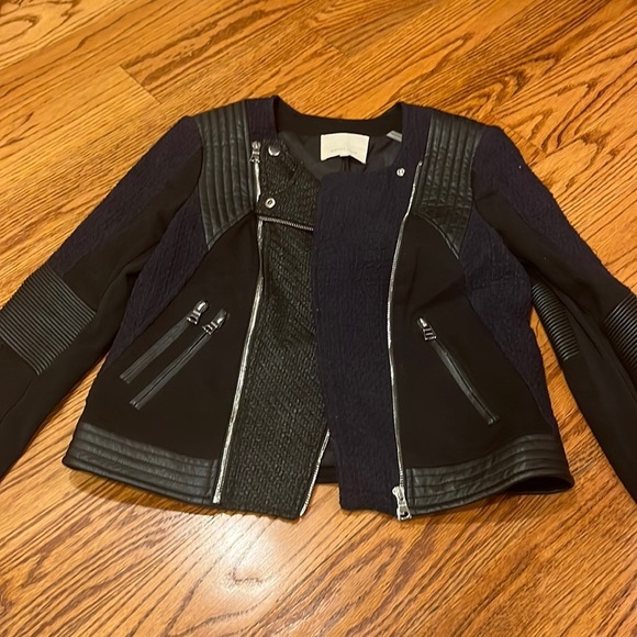 Rebecca Taylor Woman’s Navy Blue and Black Jacket Size 4 - Picture 1 of 7